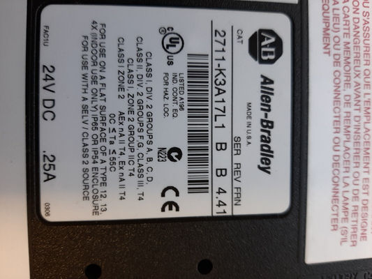 2711-K3A17L1 RS232 DF1 HMI Touch Screen Allen Bradley Panelview 128 x 64 Pixel