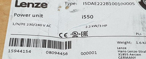 I500 Lenze I5DAE222B10010000S 1ph Inverter-Antrieb 9.6A 2.2kW 230V zum Wechselstrom-3ph
