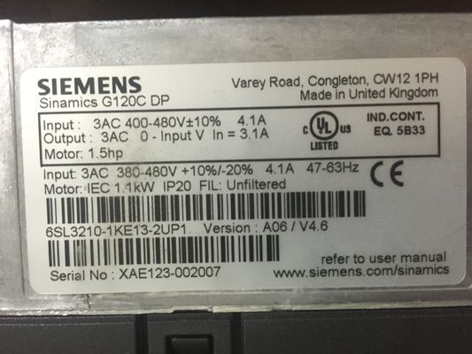 6SL3210-1KE13-2UP1 Siemens SINAMICS G120C veranschlagte powerc 11KW   mit 150% Überlastung