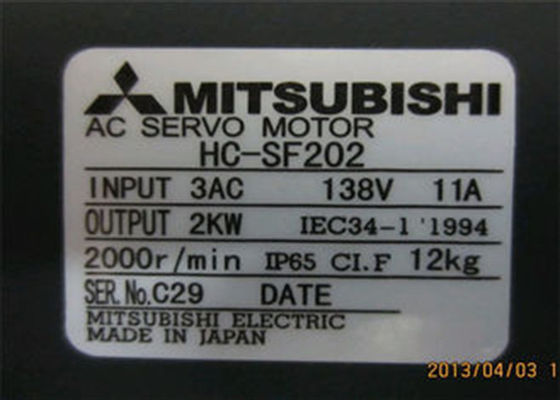 Industrielle Reihe Mitsubishis 2000rpm 2kW HC-MF des Servomotorhc-sf202