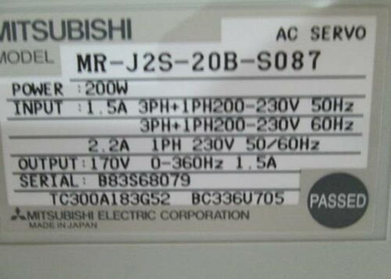Mitsubishi-industrieller 200W Servo-Antrieb MR-J2S-20B-S087 Wechselstrom-VERSTÄRKER 170V 360Hz 1.5A