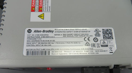 Spitzenstrom AB 2198-H008-ERS2 6,3 Ampere gab 1 und 3 Phase 190 - 528 VAC der Input aus