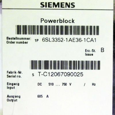 Siemens 6SL3352-1AE38-4CA1 510-750 VDC 840 Ampere LACKIERTE VERSAMMLUNGS-LEITER-STANGE
