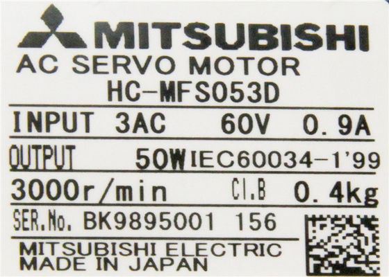 Mitsubishi 50W HC-MFS053D 0.9A 51V industrielle Wechselstrom-Servobewegungsneue Vorlage