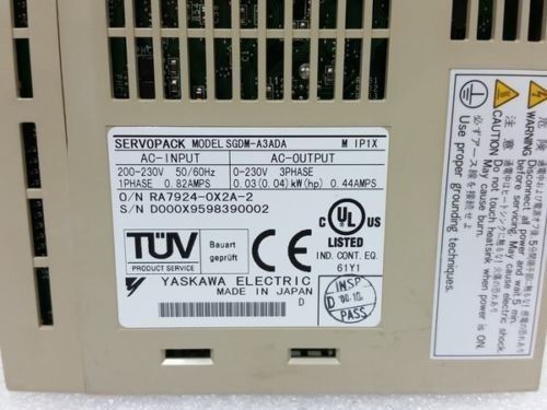 SGDM-A3 ADA Yaskawa Electric ServoPack Yaskawa Wechselstrom 200-230V gab 1PH SERVOPACK ein