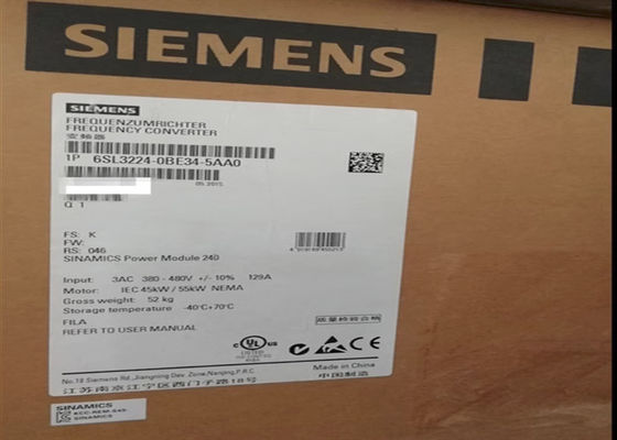 6SL3224-0BE34-5AA0 Siemens überflüssiges Energie-Modul PM240 Stromversorgungs-Modul Sinamics G120