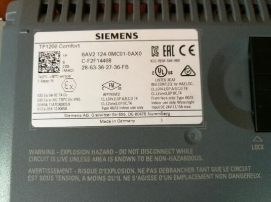 SIEMENS 6AV2124-0MC01-0AX0 12&quot; WIDESCREEN-TFT-Display 12 MB Benutzerspeicher