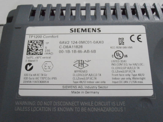 SIEMENS 6AV2124-0QC02-0AX0 24 MB Konfigurationsspeicher Berührungsoperation 15&quot; Breitbild-TFT-Display