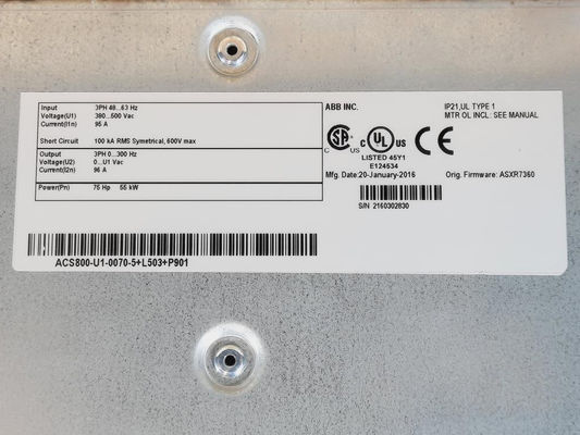 ABB Frequenzwandler ACS800-04-0210-3+D150+L503+P901 132 kW 240 A 48... 63 Hz