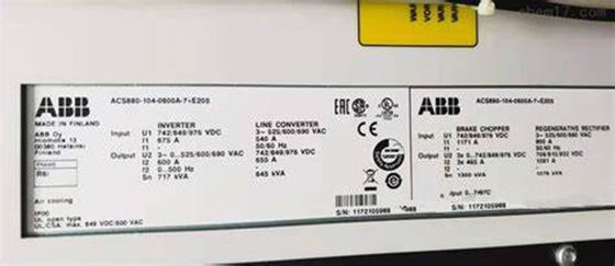 ABB ACS800-104-0105-7 Wechselstromumrichter Frequenzumrichter 34 kg Komplett 2 Drahtverbindungen
