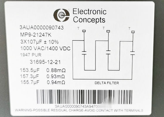 3AUA0000090743 107UF/1000VAC Filmkondensator MP9-21247K Antriebsteile