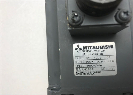 Mitsubishi 200W AC SERVO MOTOR HA-FF23C-UE 3AC 129V 1.3A 3000 Umdrehungen pro Minute auf Lager
