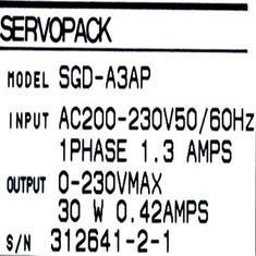 SGD-A3AP Yaskawa Servo-Antrieb Einsatz 1.3 AMPS SERVOPACK 50/60hz Eine Phase