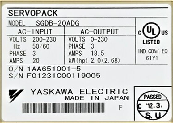 Yaskawa Industrie-Servo-Antriebe SGDB-20ADG brandneue Original 2kw