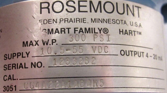 ROSEMOUNT 3051CG4A22A1AB4K5 Drucktransmitter 300PSI 10,5-55V Gleichstrom