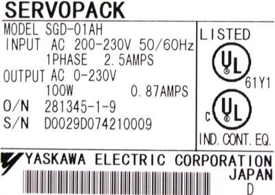 Yaskawa SGD-01AH 200V Wechselstrom-Servo-Antriebe brandneue Originalbox