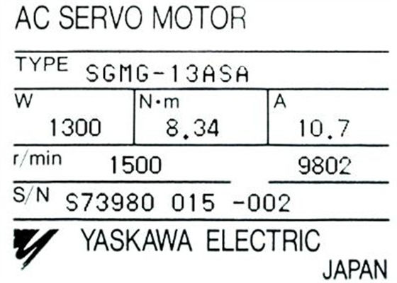 Yaskawa SGMG-13ASA Japan Brandneuer Wechselstrom-Servomotor im Originalkästchen