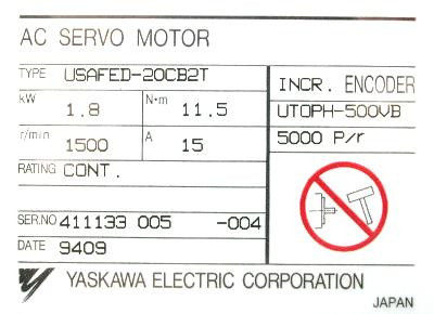 2KW Industrieller Servomotor Yaskawa USAFED-20CB2T Neu in der Box