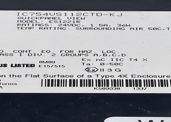 GE IC754VSI12CTD-KJ ein 12-Zoll-Intermediate Farb-TFT-Touch-QuickPanel-Display hergestellt