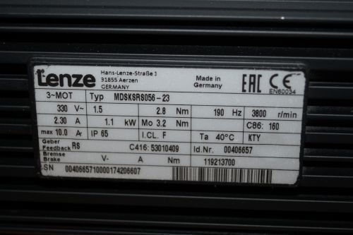 LENZE MDSKSR056-23 Industrielle Servoantriebe Nennspannung 220