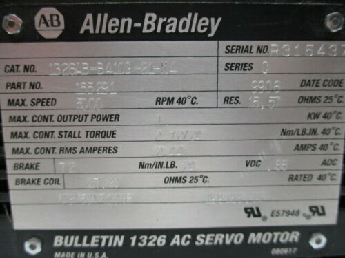 1391-DES Wechselstrom-Servomotor kompatibel mit AB 1326AB-B4100-21-K4 Drehmoment-Plus-Servomotoren