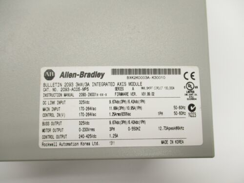 ALLEN-BRADLEY 2093-AC05-MP5 Kinetix 2000 integrierte Achsenmodule und Achsenmodule