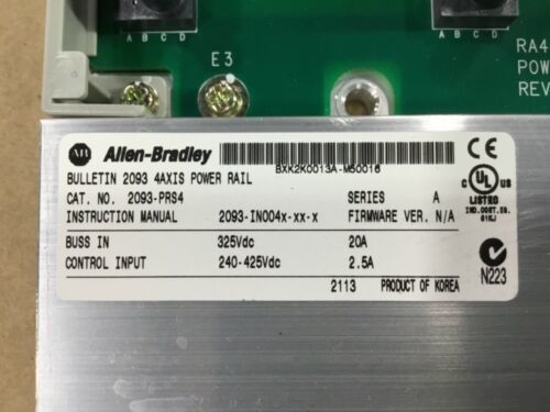 Allen-Bradley 2093-PRS4 KINETIX 2000 SERVO POWER RAIL 4 Schlitze