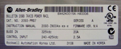 Allen-Bradley 2093-PRS7 KINETIX 2000 SERVO POWER RAIL 7 Schlitze