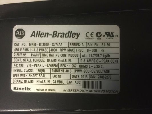 Allein-Bradley MPL-B1304E-SJ74AA MP-Serie MPM 480V Wechselstrom-Rotationsservomotor