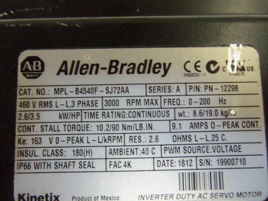 Allein-Bradley MPL-B4540F-SJ2AA MPL-Serie MPL 480V Wechselstrom-Rotationsservomotor
