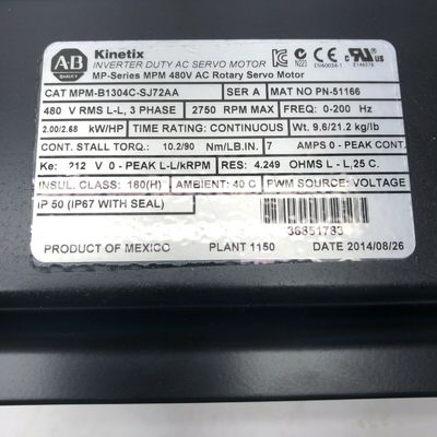 Allen-Bradley MPM-B1304C-SJ72AA MPM-Serie MPM 480V Wechselstrom-Rotationsservomotor