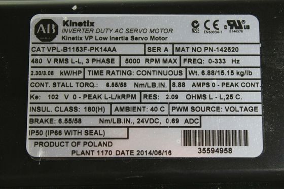 Allen-Bradley VPL-B1153F-PK14AA Kinetix VP Niedrigträglichkeitsservomotor