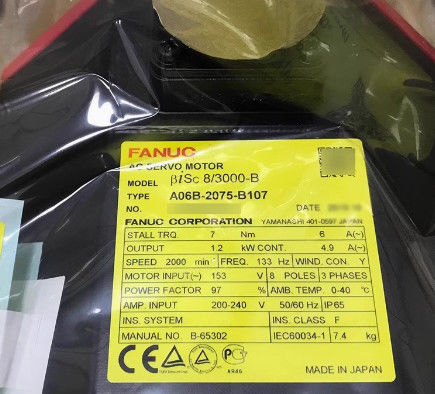 FANUC Fanuc Servomotor A06B-2075-B107 Beta ist8 Vierachs Mf-System