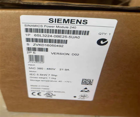 6SL3224-0BE34-5AA0 Siemens überflüssiges Energie-Modul PM240 Stromversorgungs-Modul Sinamics G120