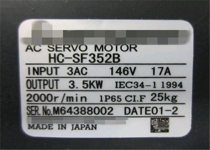 Schwarze Farbdreiphasenwechselstromservomotor 129V MITSUBISHI HC-SF352B HC-SF352BK