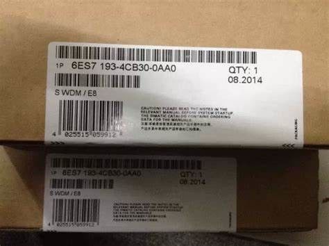 Siemens 6ES7193-4CA30-0AA0 FÜR ELEKTRONISCHE MODULE ANSCHLÜSSE 15 Millimeter-BREITEN-SPRING-TYPE
