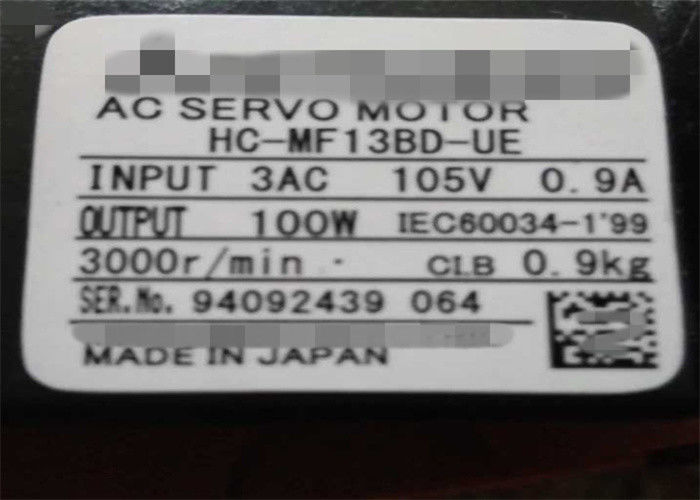 Mitsubishi 100W fährt HC-MF13BD-UE elektrischen Wechselstromservomotor, der auf Lager NEU ist
