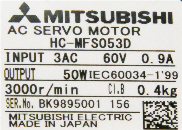 Mitsubishi 50W HC-MFS053D 0.9A 51V industrielle Wechselstrom-Servobewegungsneue Vorlage