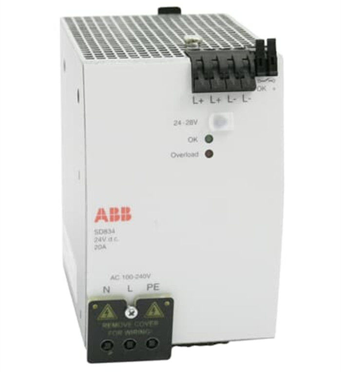 ABB 3BSC610067R1 SD834 Stromversorgung 20A Einlass AC 100-240 V oder Gleichstrom 110-150 V Ausgang Gleichstrom 24 V 20A