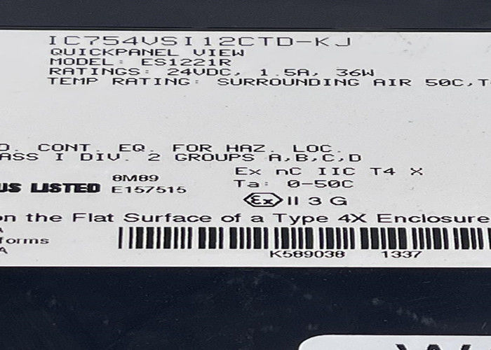 GE IC754VSI12CTD-KJ ein 12-Zoll-Intermediate Farb-TFT-Touch-QuickPanel-Display hergestellt