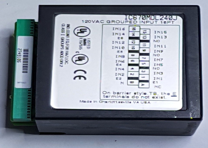 IC670MDL240 ist ein 16-Punkte-diskretes Eingangsmodul aus der Feldsteuerungsreihe von GE Fanuc