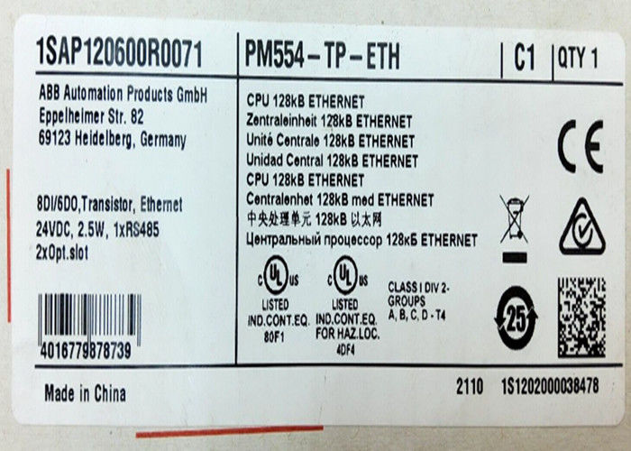 ABB PM554-TP-ETH 1SAP120600R0071 AC500 Prog. Logische Steuerung 128kB 8DI/6DO-T ETH 24VDC