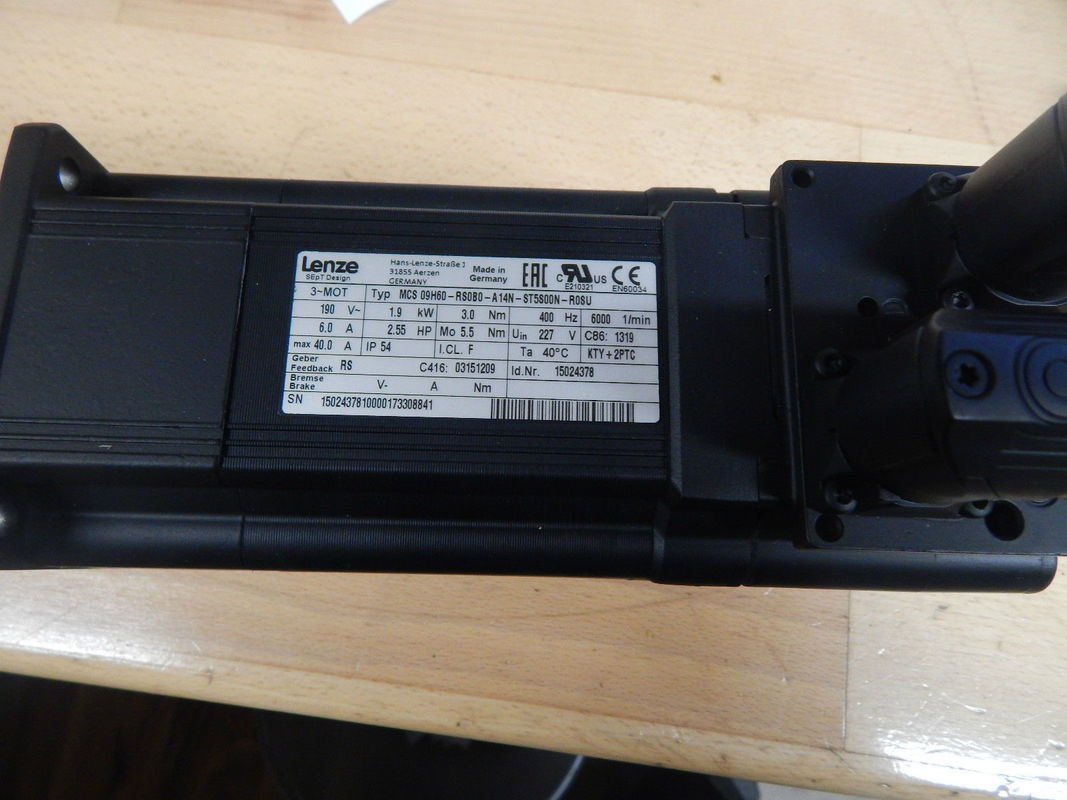 LENZE MCS 09H60-RS0B0-A14N-ST5S00N-R0SU Beschreibung Servomotor 3.4A 307V 3.8NM