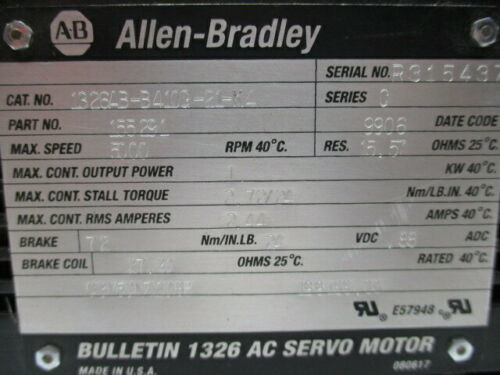 1391-DES Wechselstrom-Servomotor kompatibel mit AB 1326AB-B4100-21-K4 Drehmoment-Plus-Servomotoren