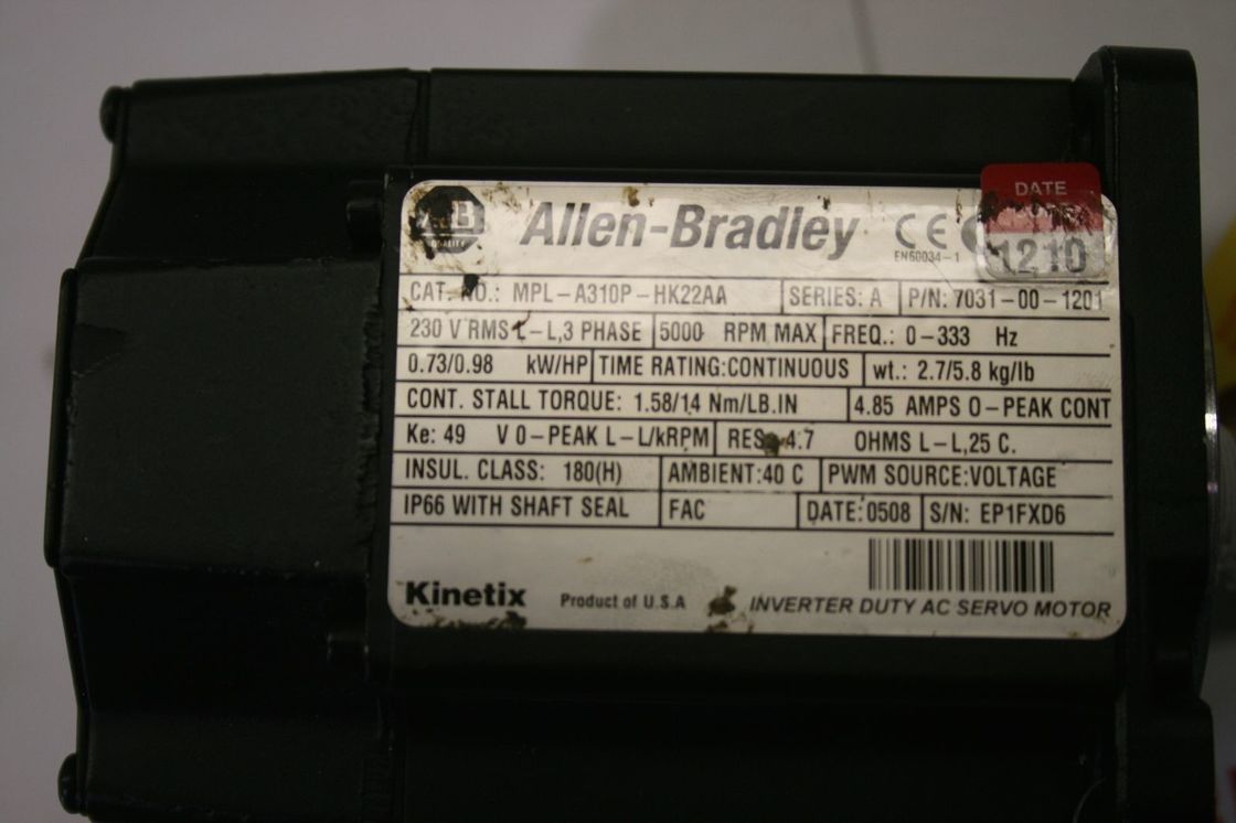 Allein-Bradley MPL-A310P-HK22AA MPL-Serie MPL 240V Wechselstrom-Rotationsservomotor