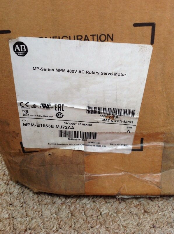 Allein-Bradley MPM-B1653E-MJ72AA MPM-Serie MPM 480V Wechselstrom-Rotationsservomotor